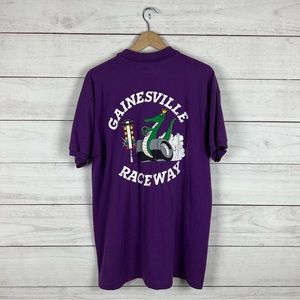 Vintage RARE 1990s Gainesville Raceway Drag Racing Polo Shirt XL